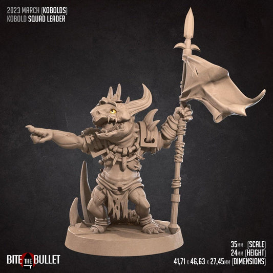 Kobold Squad Leader | TABLETOP SCALE | D&D TTRPG Miniature | Bite the Bullet