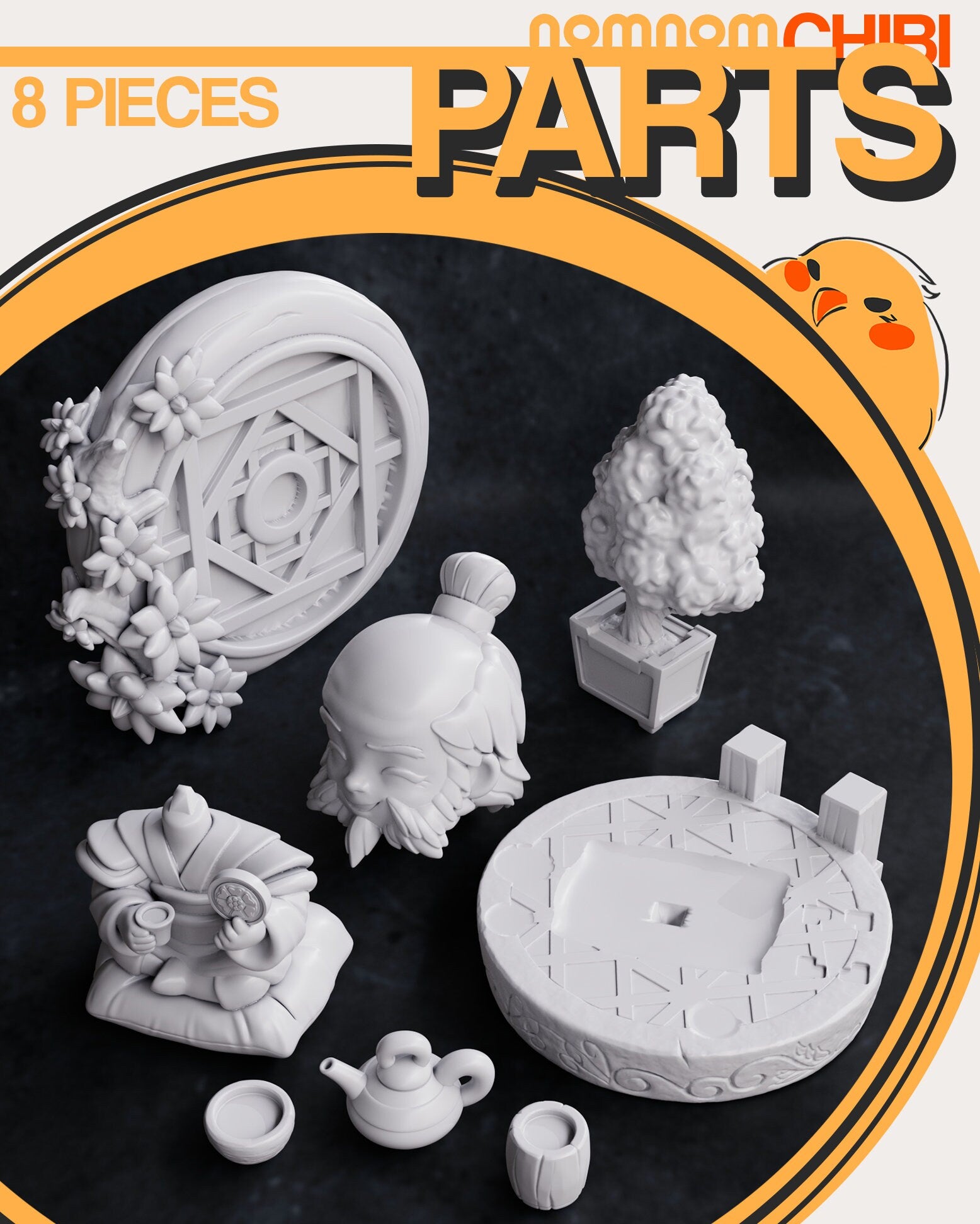 Chibi Tea-Loving Uncle | Resin Garage Kit Figure Show Fan Art | Nomnom Figures