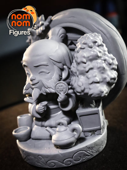 Chibi Tea-Loving Uncle | Resin Garage Kit Figure Show Fan Art | Nomnom Figures