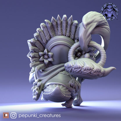 Gecko Shaman | Tabletop or Display Scale | D&D Humblewood TTRPG Miniature | Pepunki Creatures