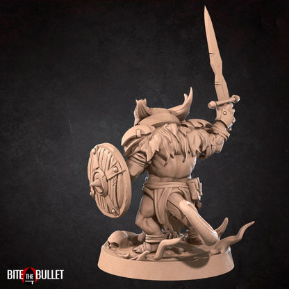Kobold Barbarian | TABLETOP SCALE | D&D TTRPG Miniature | Bite the Bullet