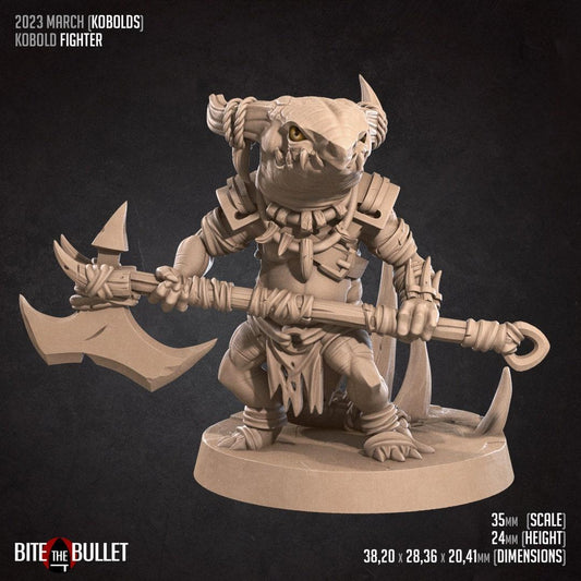 Kobold Fighter | TABLETOP SCALE | D&D TTRPG Miniature | Bite the Bullet