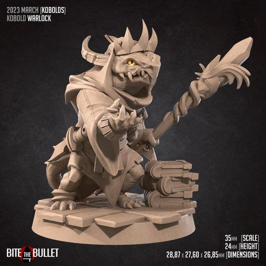 Kobold Warlock | TABLETOP SCALE | D&D TTRPG Miniature | Bite the Bullet