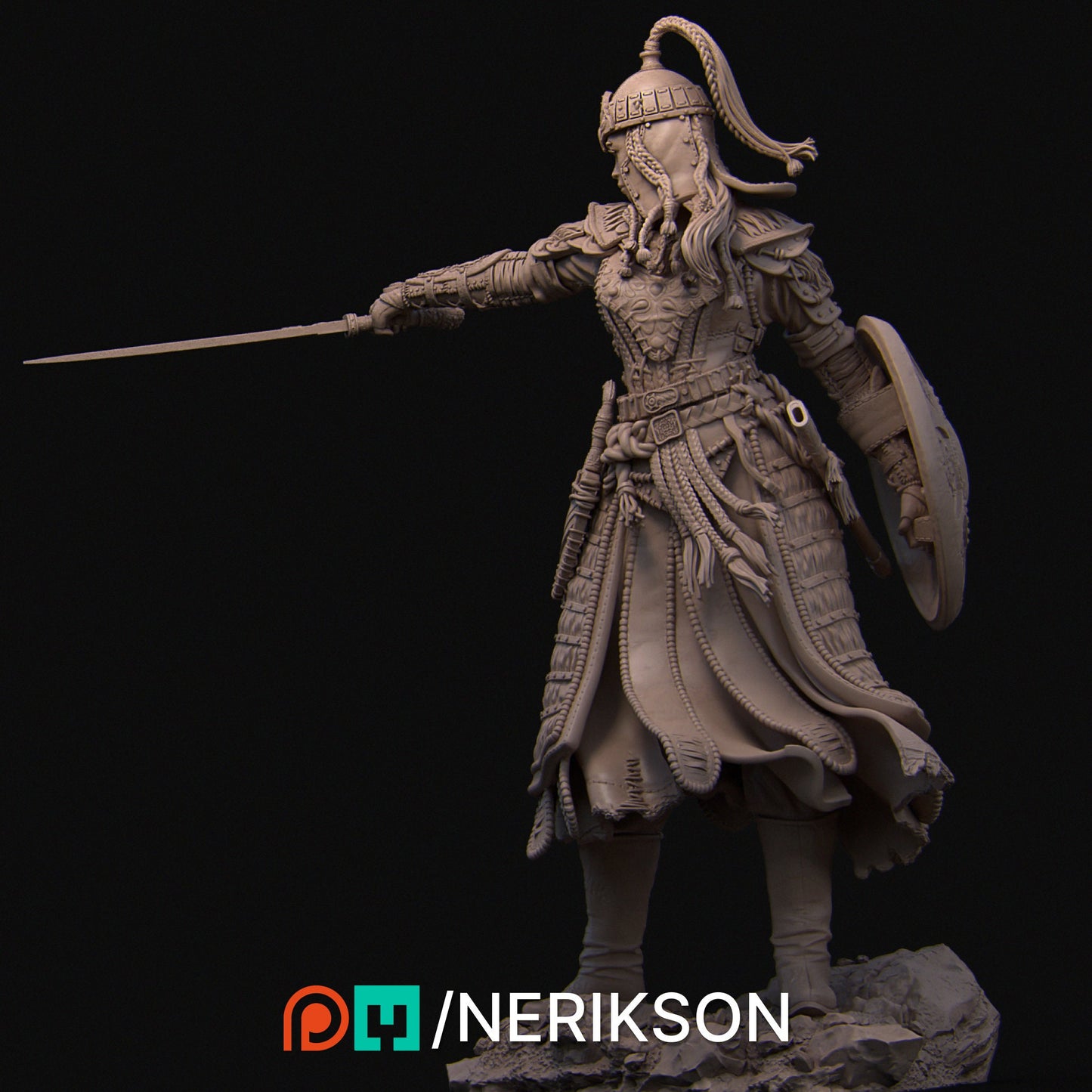 Tuya the Undefeated, Warrior | Garage Resin Kit Statue | D&D TTRPG Fantasy Miniature | Nerikson