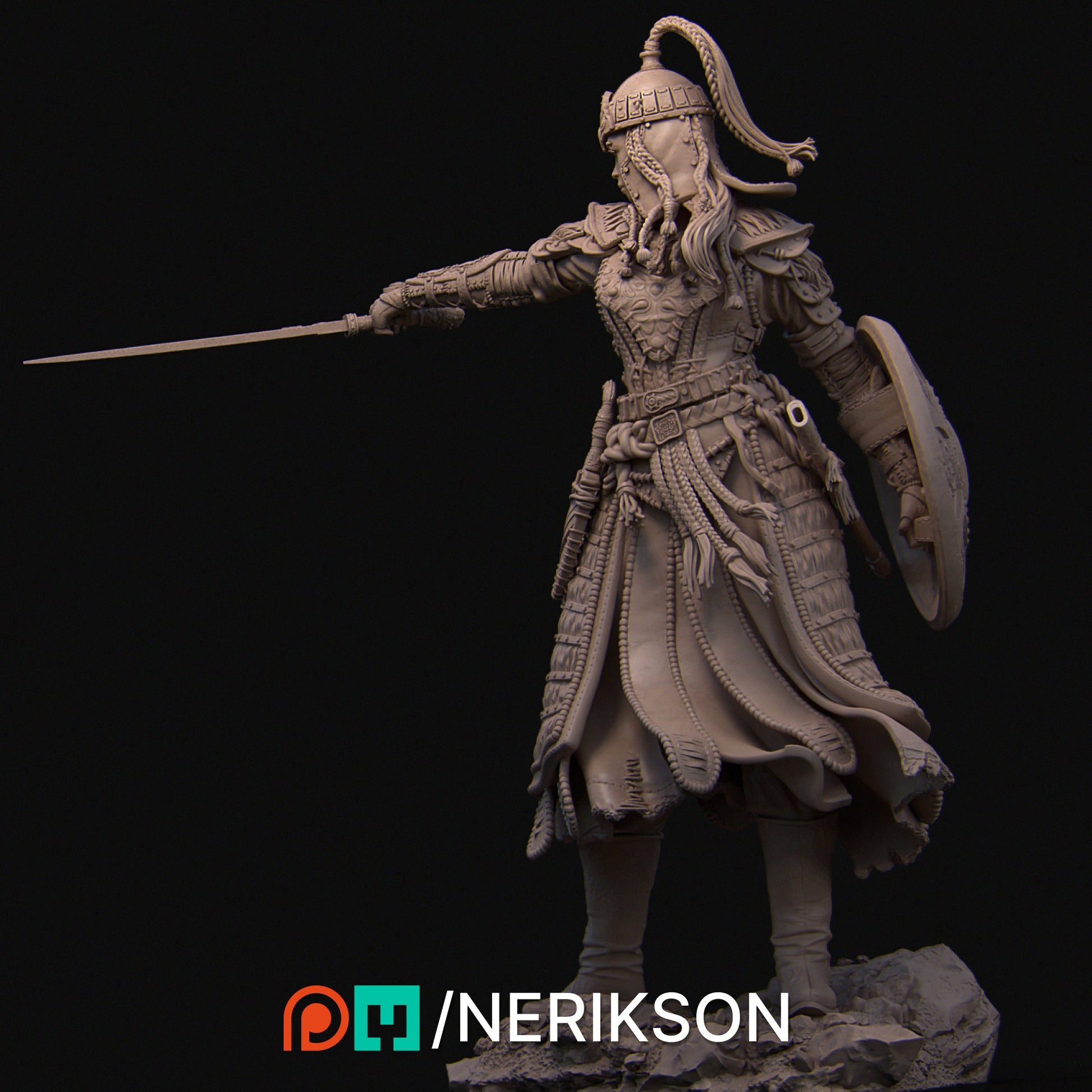 Tuya the Undefeated, Warrior | Garage Resin Kit Statue | D&D TTRPG Fantasy Miniature | Nerikson