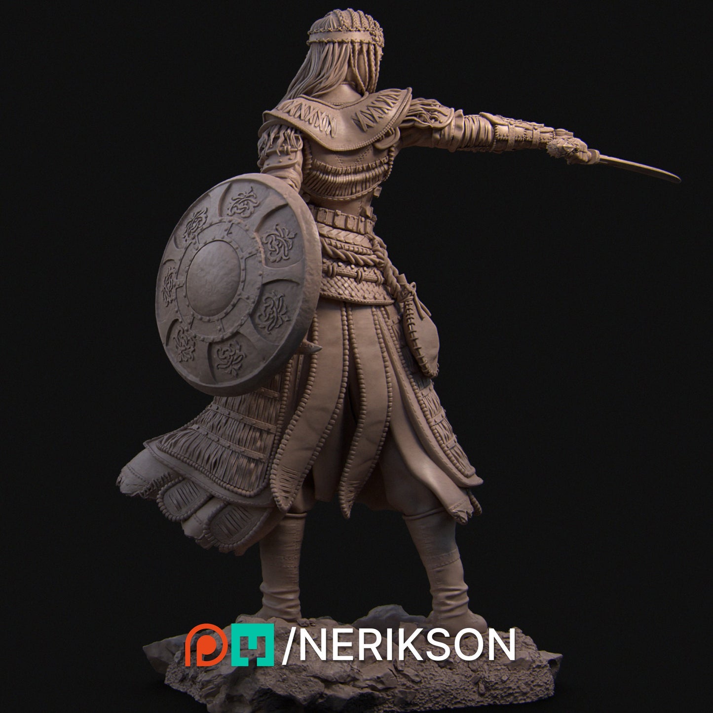 Tuya the Undefeated, Warrior | Garage Resin Kit Statue | D&D TTRPG Fantasy Miniature | Nerikson