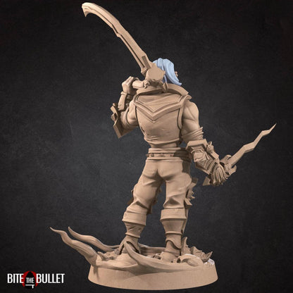 Bullet Hell, Hero Necromancer, Male | TABLETOP SCALE | D&D TTRPG Miniature | Bite the Bullet | Unpainted, Unplated Resin 8k