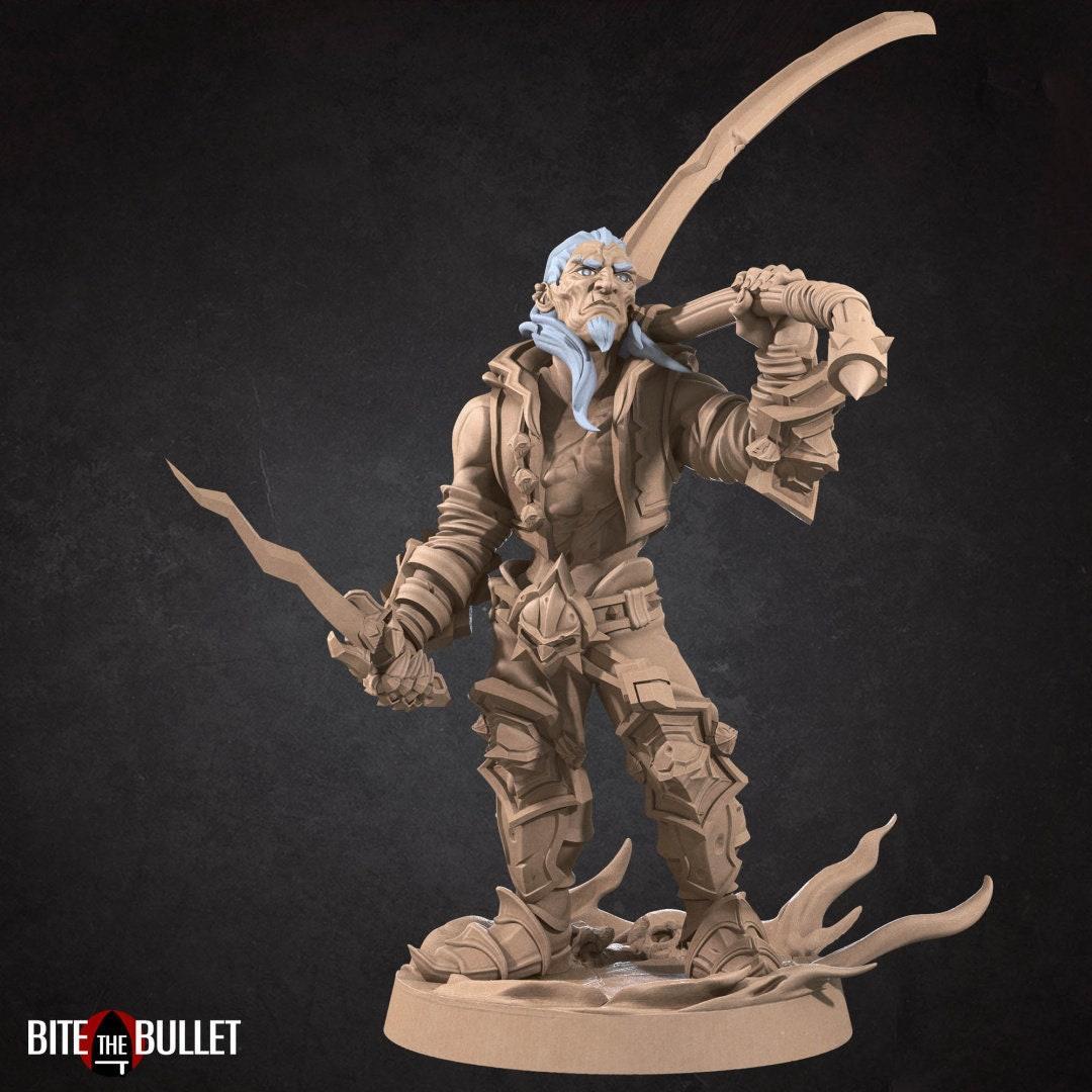 Bullet Hell, Hero Necromancer, Male | TABLETOP SCALE | D&D TTRPG Miniature | Bite the Bullet | Unpainted, Unplated Resin 8k
