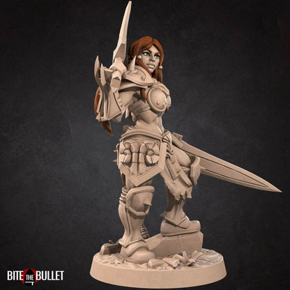 Bullet Hell, Hero Barbarian, Female | TABLETOP SCALE | D&D TTRPG Miniature | Bite the Bullet