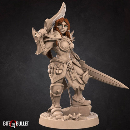 Bullet Hell, Hero Barbarian, Female | TABLETOP SCALE | D&D TTRPG Miniature | Bite the Bullet