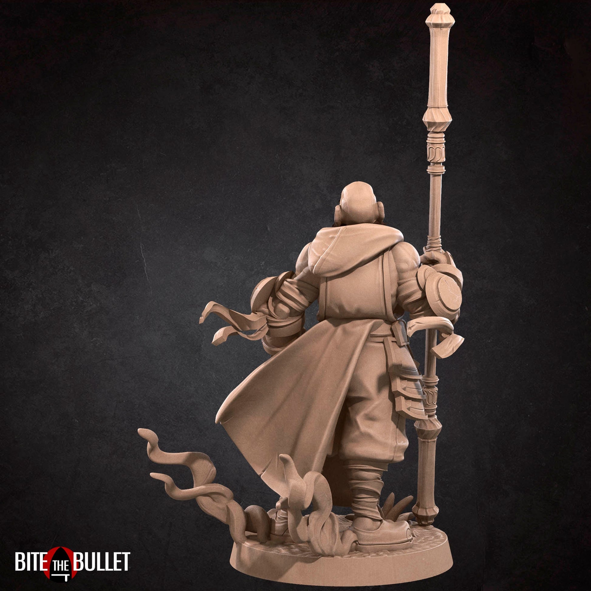 Bullet Hell, Hero Monk | TABLETOP SCALE | D&D TTRPG Miniature | Bite the Bullet | Unpainted, Unplated Resin 8k
