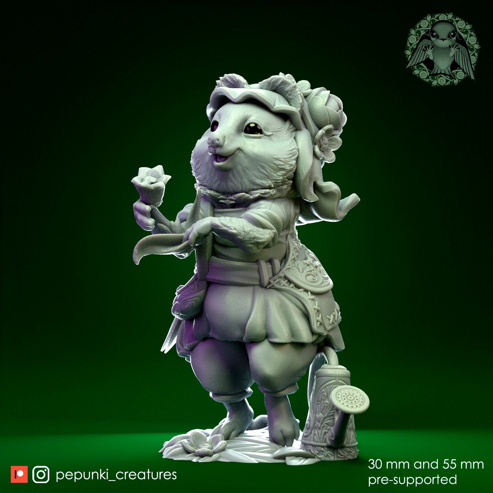 Quokka Farmer | Tabletop or Display Scale | D&D Humblewood TTRPG Miniature | Pepunki Creatures