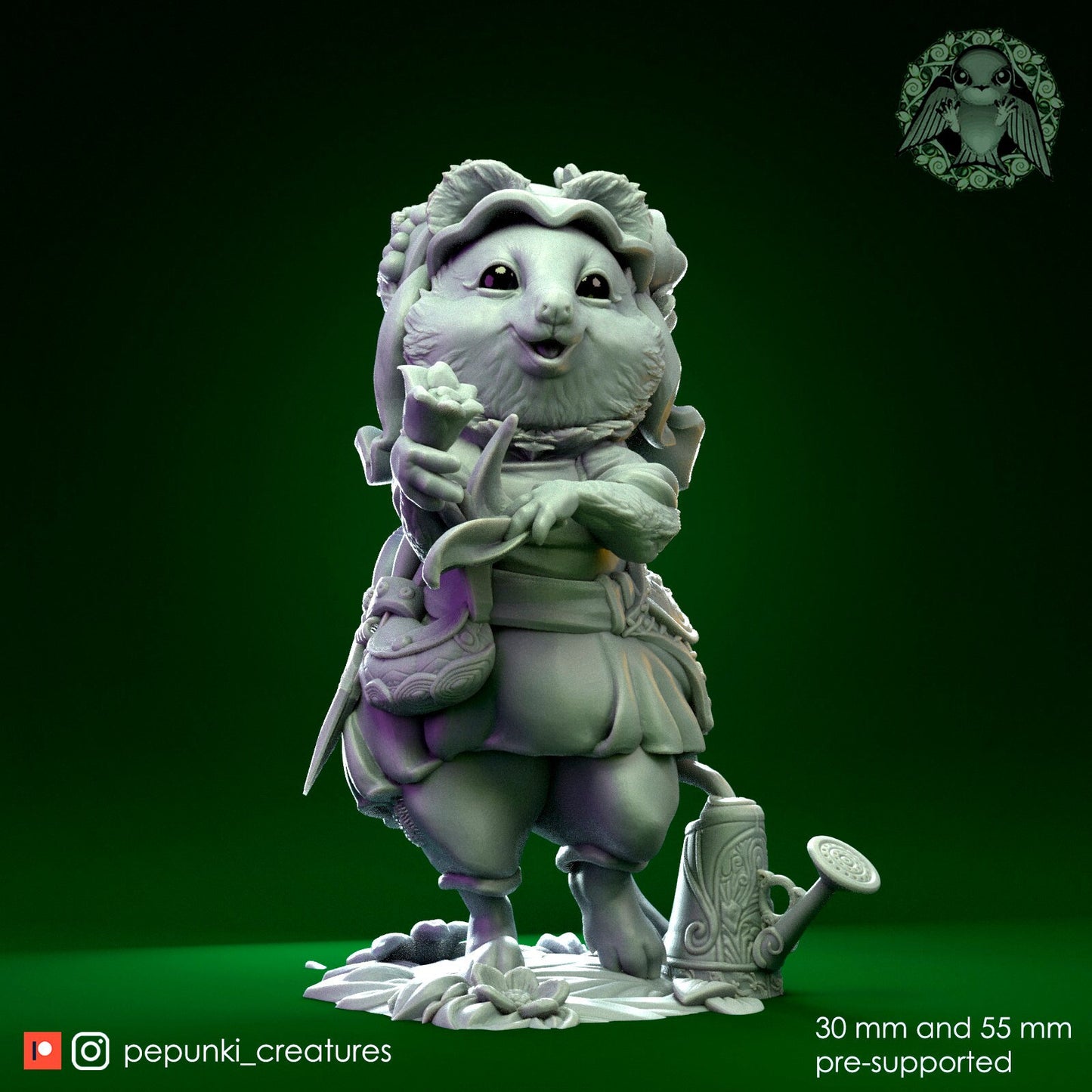 Quokka Farmer | Tabletop or Display Scale | D&D Humblewood TTRPG Miniature | Pepunki Creatures