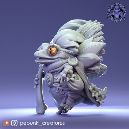 Gecko Shaman | Tabletop or Display Scale | D&D Humblewood TTRPG Miniature | Pepunki Creatures