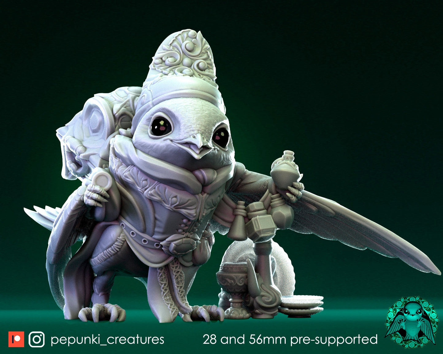 Swift Merchant | Tabletop or Display Scale | D&D Humblewood TTRPG Miniature | Pepunki Creatures