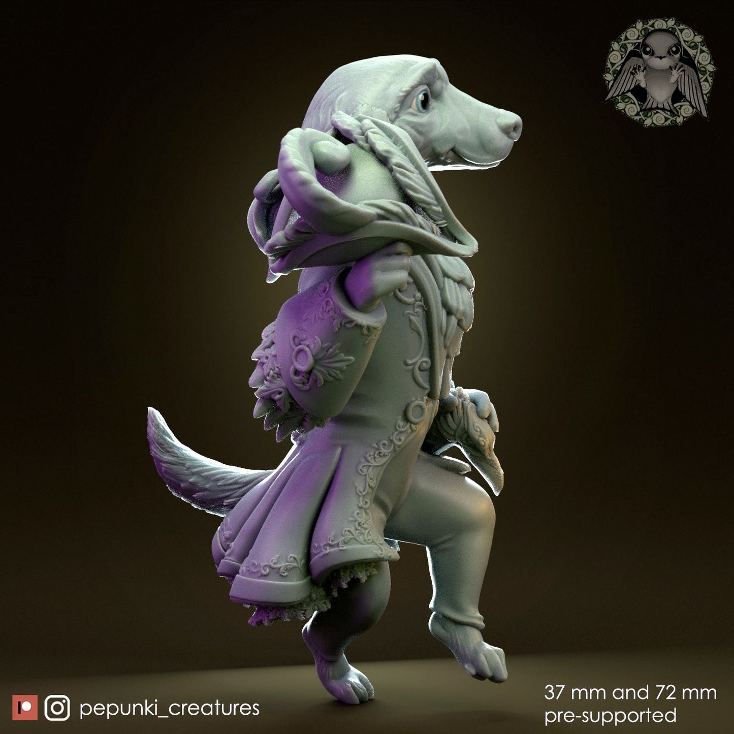 Setter Gentleman | Tabletop or Display Scale | D&D Humblewood TTRPG Miniature | Pepunki Creatures