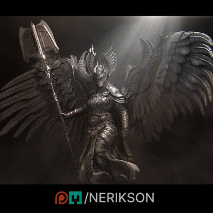 Revna, Aasimar Angel Warrior | Tabletop Gaming Mini or Display Figure | D&D TTRPG Fantasy Miniature | Nerikson
