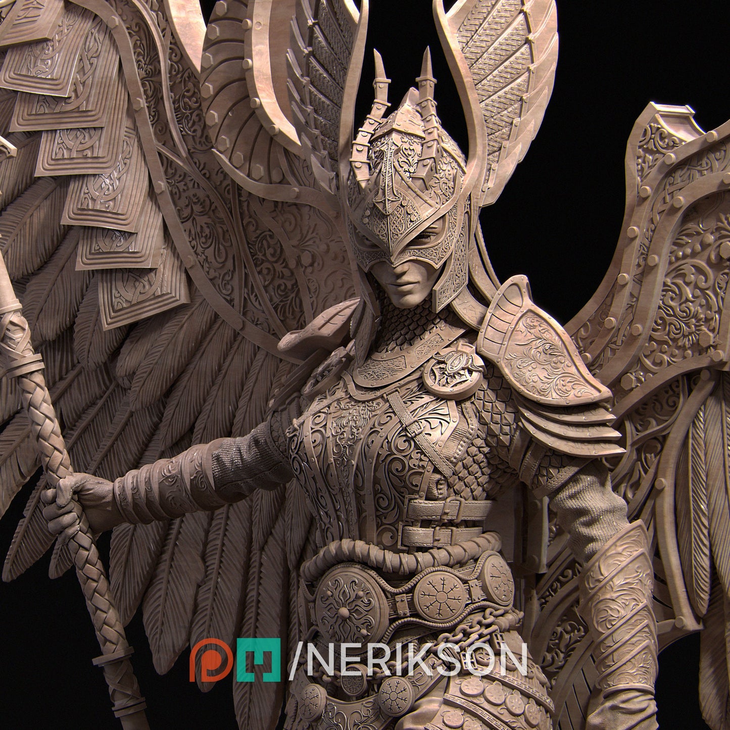 Revna, Aasimar Angel Warrior | Tabletop Gaming Mini or Display Figure | D&D TTRPG Fantasy Miniature | Nerikson