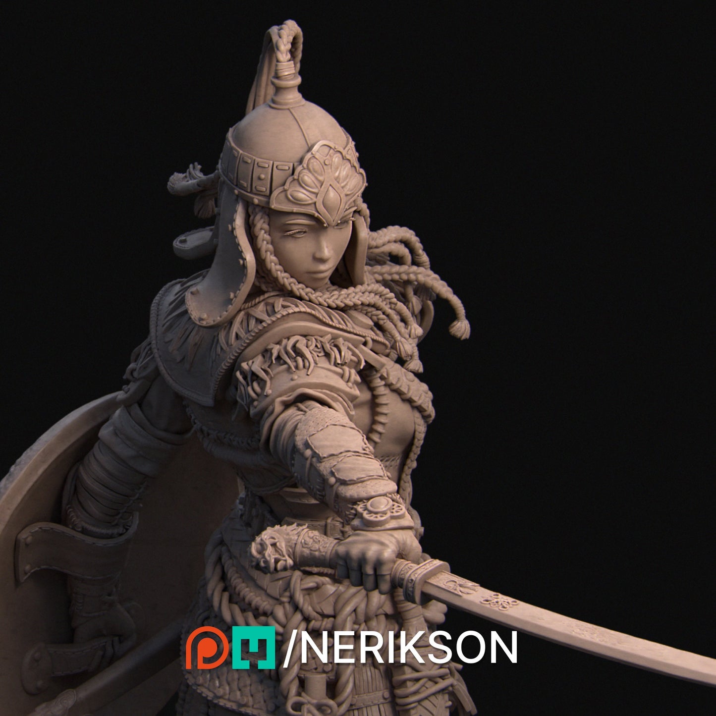 Tuya the Undefeated, Warrior | Garage Resin Kit Statue | D&D TTRPG Fantasy Miniature | Nerikson