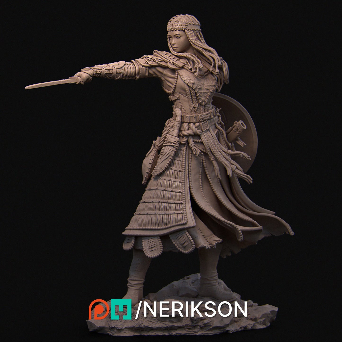 Tuya the Undefeated, Warrior | Garage Resin Kit Statue | D&D TTRPG Fantasy Miniature | Nerikson
