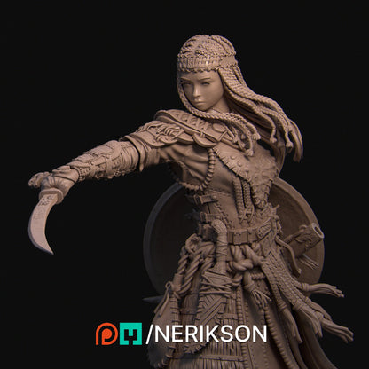 Tuya the Undefeated, Warrior | Garage Resin Kit Statue | D&D TTRPG Fantasy Miniature | Nerikson