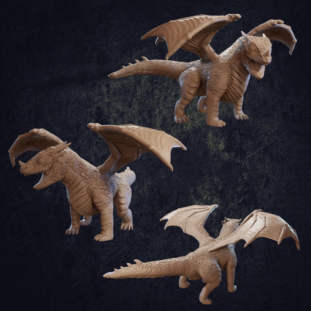 Baby Monsters, Adoptable Pets | D&D Miniature | TABLETOP SCALE | The Dragon Trappers Lodge | Unpainted, Unplated Resin 8k
