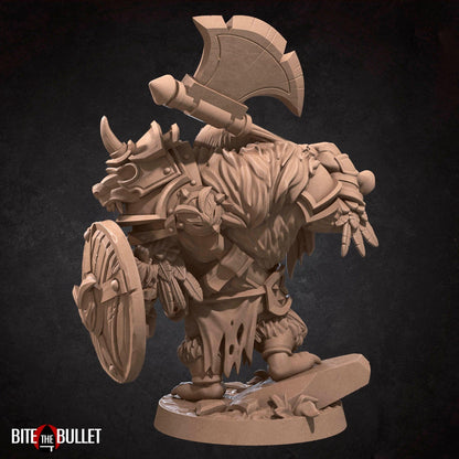 Owlfolk Barbarian, Owlin | TABLETOP SCALE | D&D TTRPG Miniature | Bite the Bullet | Unpainted, Unplated Resin 8k
