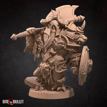 Owlfolk Barbarian, Owlin | TABLETOP SCALE | D&D TTRPG Miniature | Bite the Bullet | Unpainted, Unplated Resin 8k