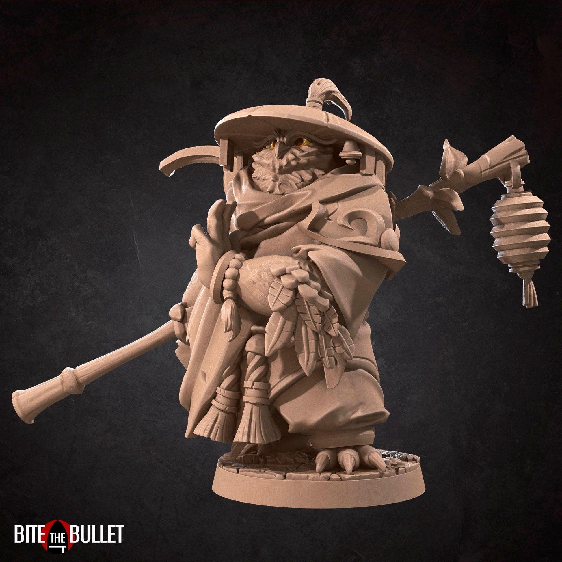 Owlfolk Monk, Owlin | TABLETOP SCALE | D&D TTRPG Miniature | Bite the Bullet | Unpainted, Unplated Resin 8k