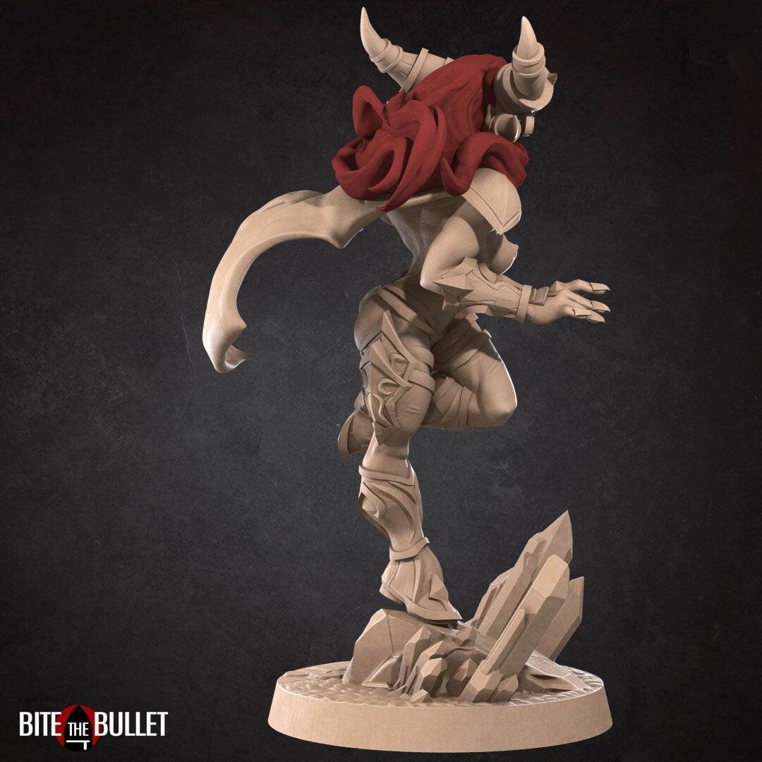 Exotic Alejandra, Lovely Tiefling | Pinup SFW NSFW Model Miniature | Bite the Bullet