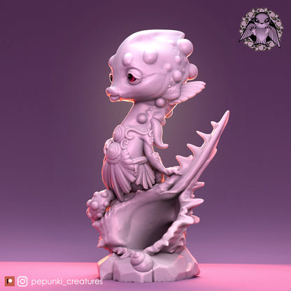 Seahorse Cute Lumpy Lady | Tabletop or Display Scale | D&D Humblewood TTRPG Miniature | Pepunki Creatures