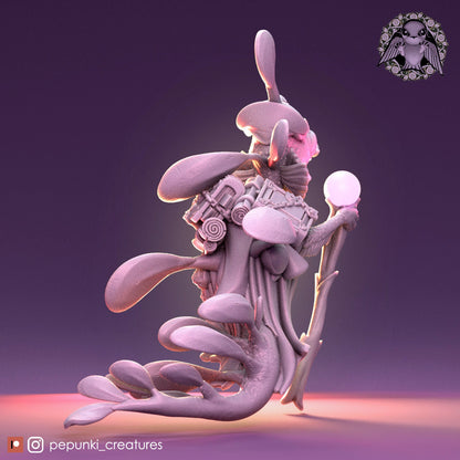 Seahorse Sorceress | Tabletop or Display Scale | D&D Humblewood TTRPG Miniature | Pepunki Creatures