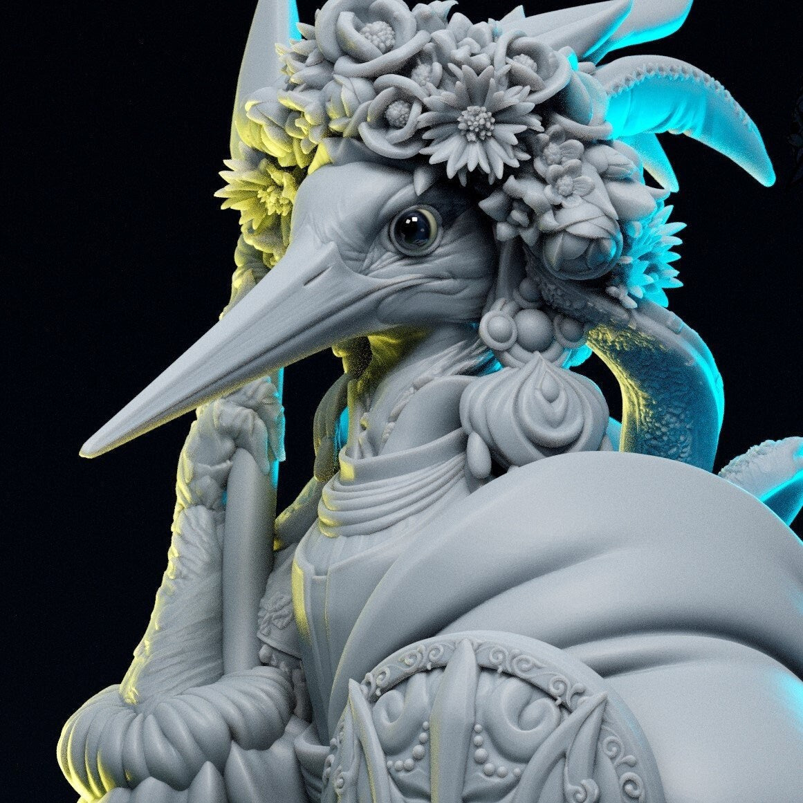 Ukraine Stork Guardian | Tabletop and Display Scale | D&D TTRPG Miniature | Pepunki Creatures