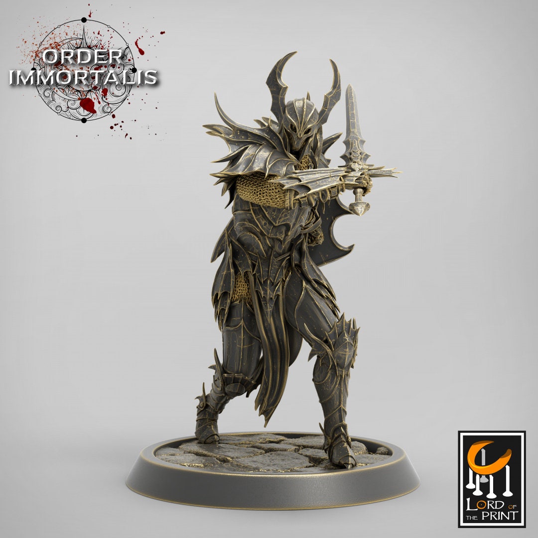 Blood Knight Sword Squadron, Vampire Soldiers | TABLETOP SCALE Miniature | Order Immortalis | Rescale Miniatures