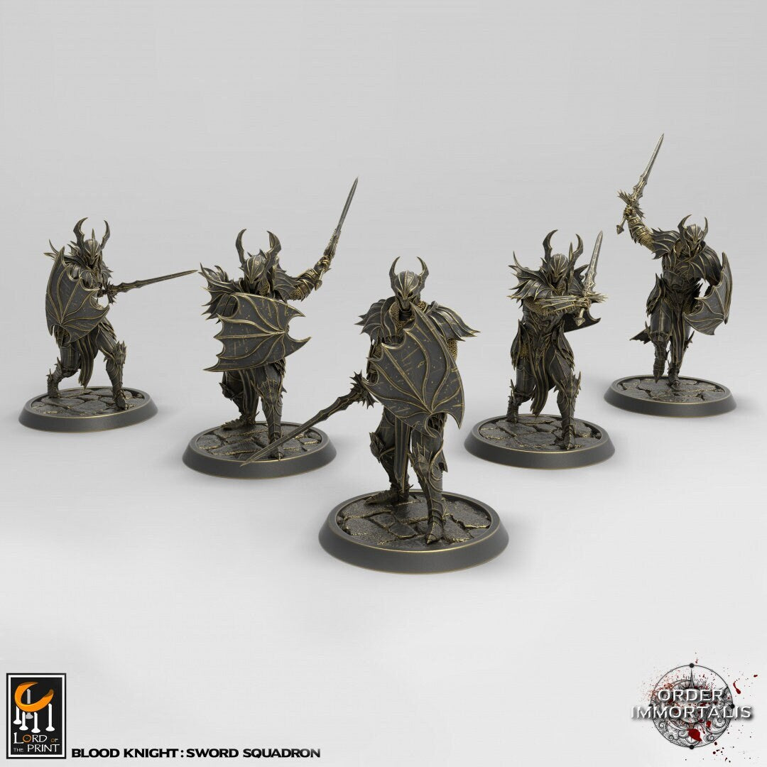 Blood Knight Sword Squadron, Vampire Soldiers | TABLETOP SCALE Miniature | Order Immortalis | Rescale Miniatures