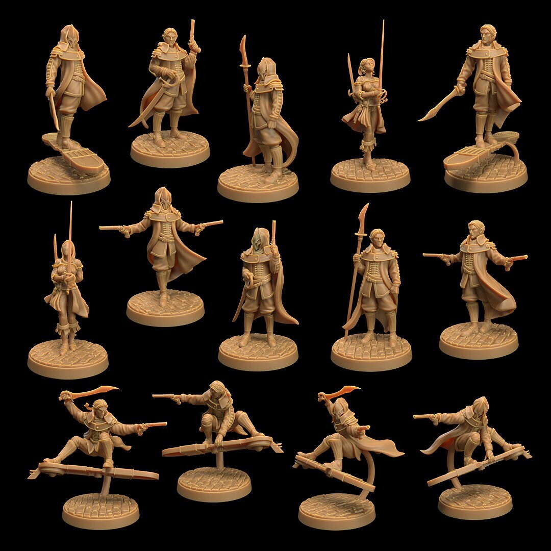 Astral Elves Crew | D&D Miniature | The Dragon Trappers Lodge | Unpainted, Unplated Resin 8k