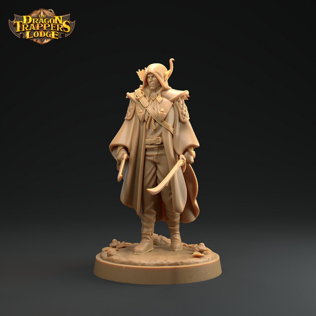 Elves, Bard and Rogue | D&D Miniature | The Dragon Trappers Lodge | Unpainted, Unplated Resin 8k
