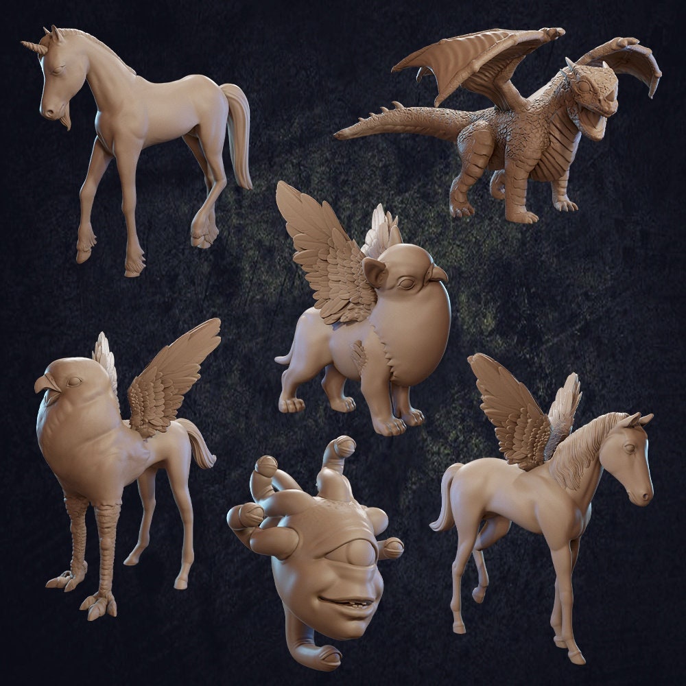 Baby Monsters, Adoptable Pets | D&D Miniature | TABLETOP SCALE | The Dragon Trappers Lodge | Unpainted, Unplated Resin 8k