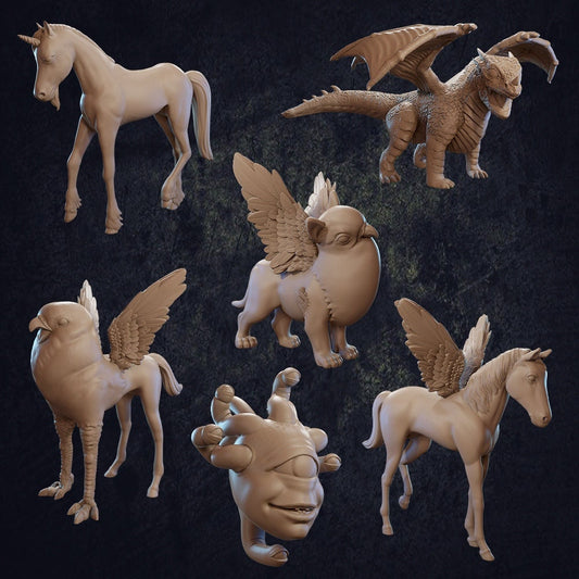 Baby Monsters, Adoptable Pets | D&D Miniature | TABLETOP SCALE | The Dragon Trappers Lodge | Unpainted, Unplated Resin 8k