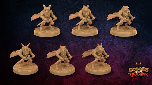 Dogfolk Fantasy Dog Rogue Thief, Doggos and Dragons | D&D Miniature | The Dragon Trappers Lodge | Unpainted, Unplated Resin 8k