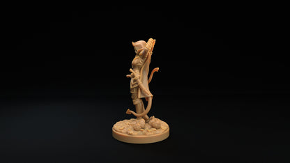 Yasmine, Tiefling Girl, Ranger Rogue Fighter | D&D Miniature | TABLETOP SCALE | The Dragon Trappers Lodge | Unpainted, Unplated Resin 8k