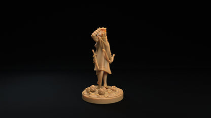 Yasmine, Tiefling Girl, Ranger Rogue Fighter | D&D Miniature | TABLETOP SCALE | The Dragon Trappers Lodge | Unpainted, Unplated Resin 8k
