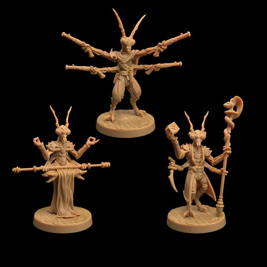 Thrikreen Wanderers | D&D Miniature | TABLETOP SCALE | The Dragon Trappers Lodge | Unpainted, Unplated Resin 8k