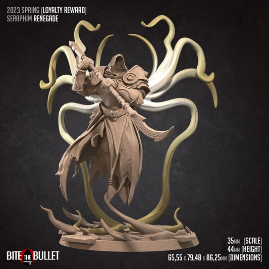 Bullet Hell, Seraphim Renegade, Rogue Angel | TABLETOP SCALE | D&D TTRPG Miniature | Bite the Bullet