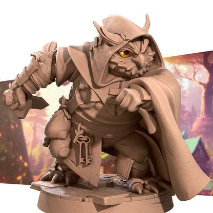 Owlfolk Rogue, Owlin | TABLETOP SCALE | D&D TTRPG Miniature | Bite the Bullet | Unpainted, Unplated Resin 8k