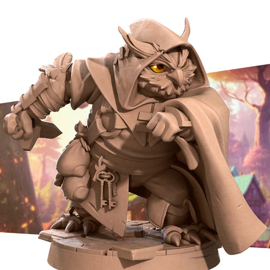 Owlfolk Rogue, Owlin | TABLETOP SCALE | D&D TTRPG Miniature | Bite the Bullet | Unpainted, Unplated Resin 8k