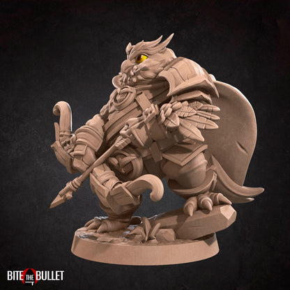 Owlfolk Ranger, Owlin | TABLETOP SCALE | D&D TTRPG Miniature | Bite the Bullet | Unpainted, Unplated Resin 8k
