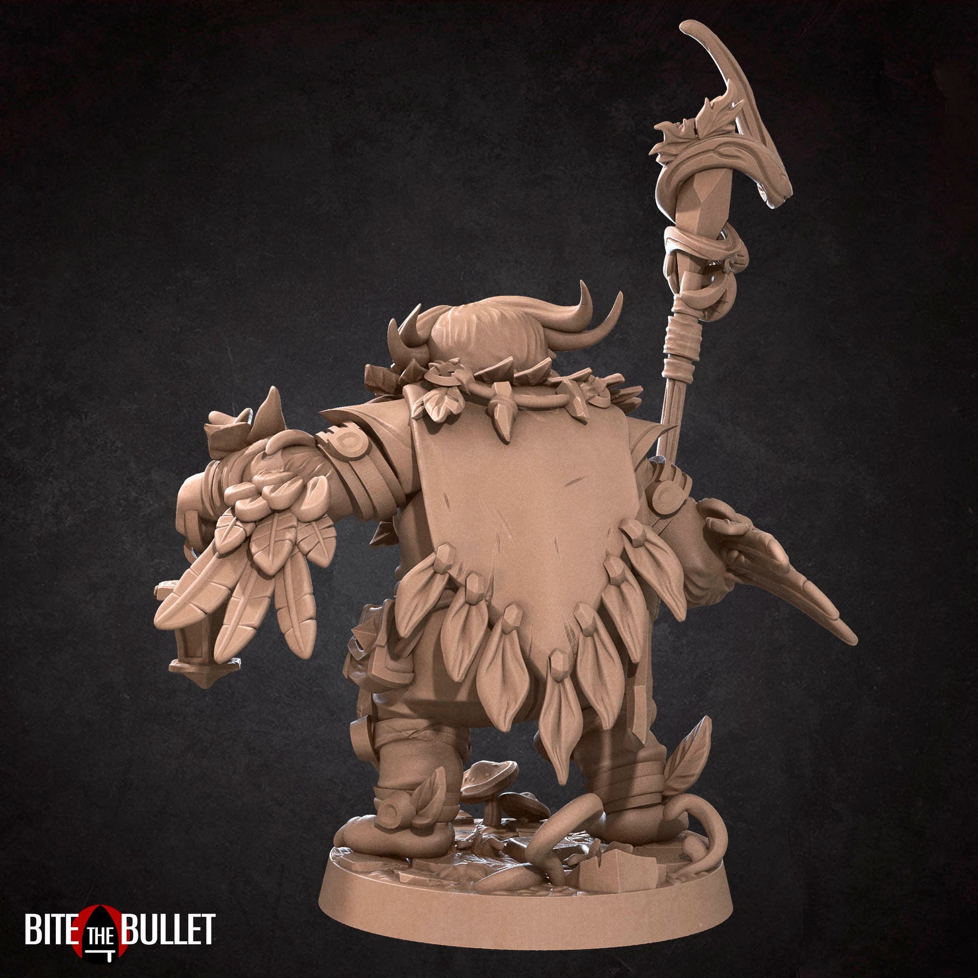 Owlfolk Druid, Owlin | TABLETOP SCALE | D&D TTRPG Miniature | Bite the Bullet | Unpainted, Unplated Resin 8k