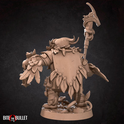 Owlfolk Druid, Owlin | TABLETOP SCALE | D&D TTRPG Miniature | Bite the Bullet | Unpainted, Unplated Resin 8k