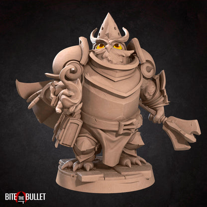 Owlfolk Cleric, Owlin | TABLETOP SCALE | D&D TTRPG Miniature | Bite the Bullet | Unpainted, Unplated Resin 8k